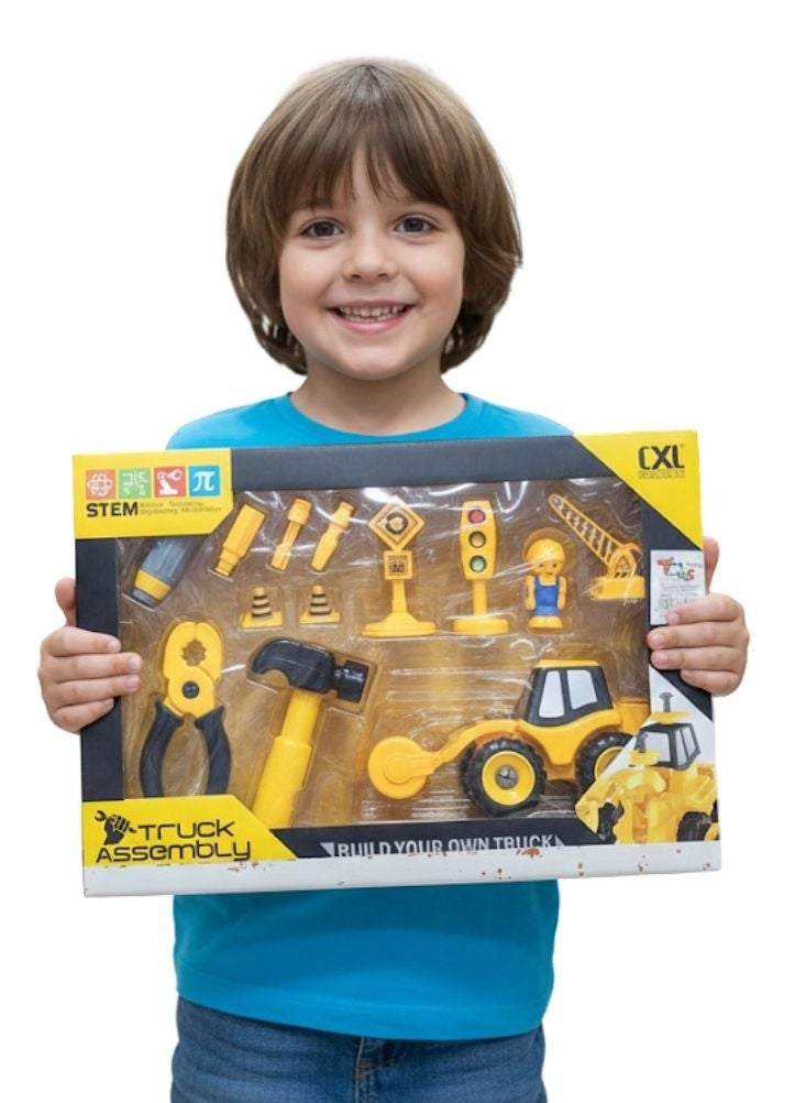 Premium Kids Construction Truck Playset with Tools & Traffic Accessories – Pretend Engineering Vehicle Toy for Toddlers, STEM Learning, Indoor Play & Motor Skill Development - Image 2